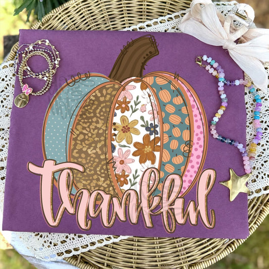 Thankful pumpkin multi patterned  - DTF&UV
