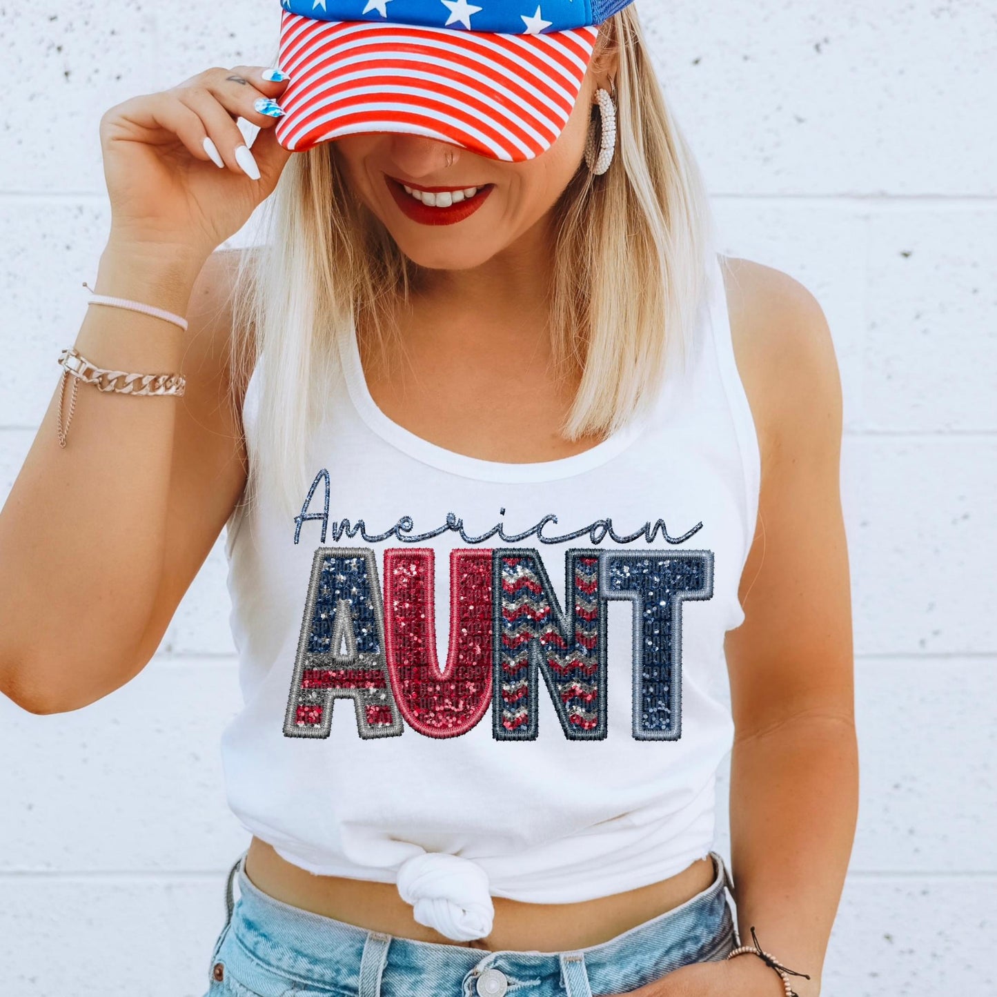 American Aunt Faux Embroidery Sequin - DTF