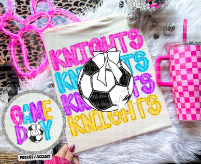 Bright Preppy Soccer(included FRONT AND BACK) DROPDOWN- DTF&UV