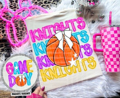Bright Preppy Basketball(included FRONT AND BACK) DROPDOWN- DTF&UV