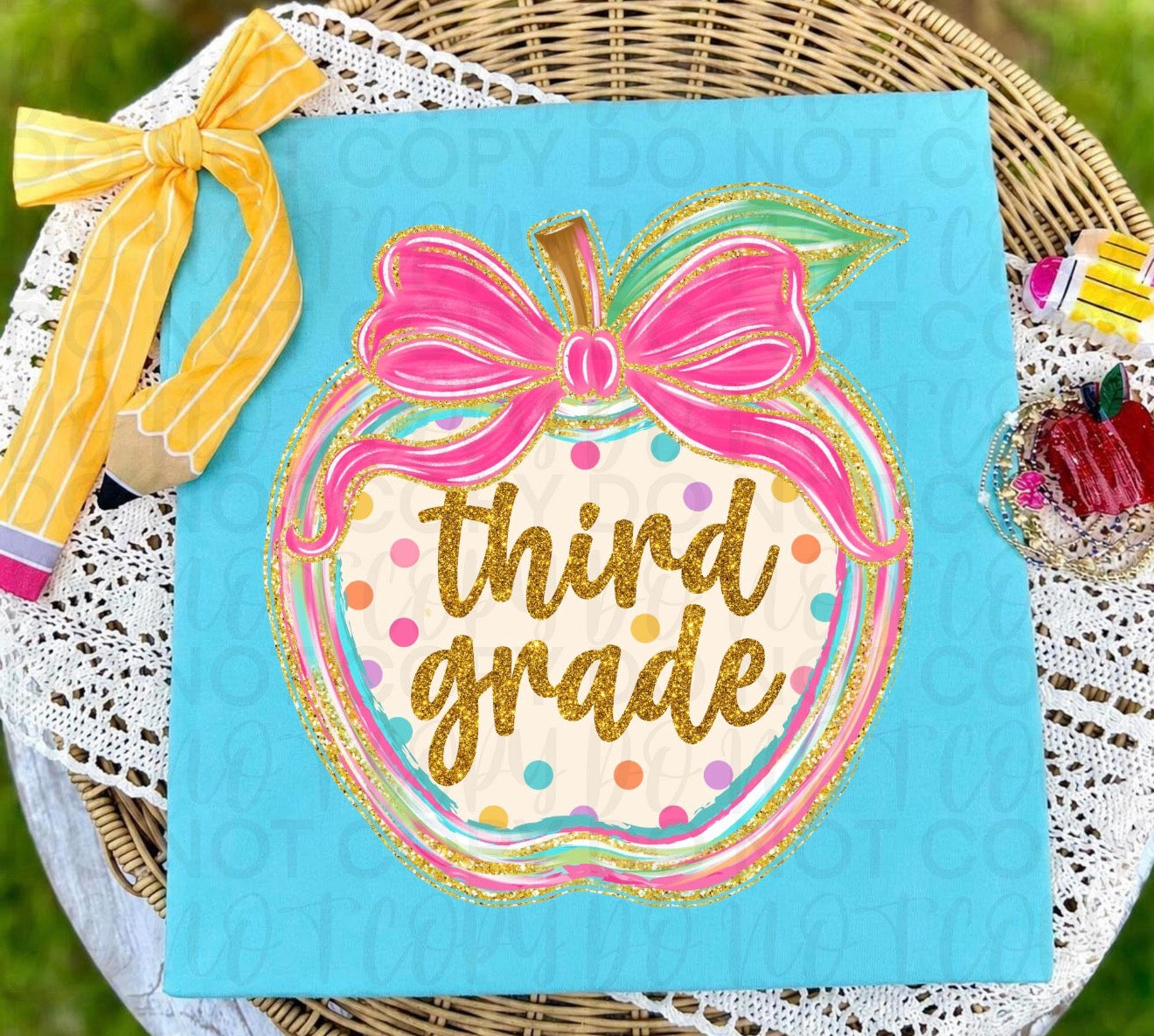 Polka Dot Apple Grades-third-DTF&UV