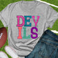 Devils faux appliqué words-DTF