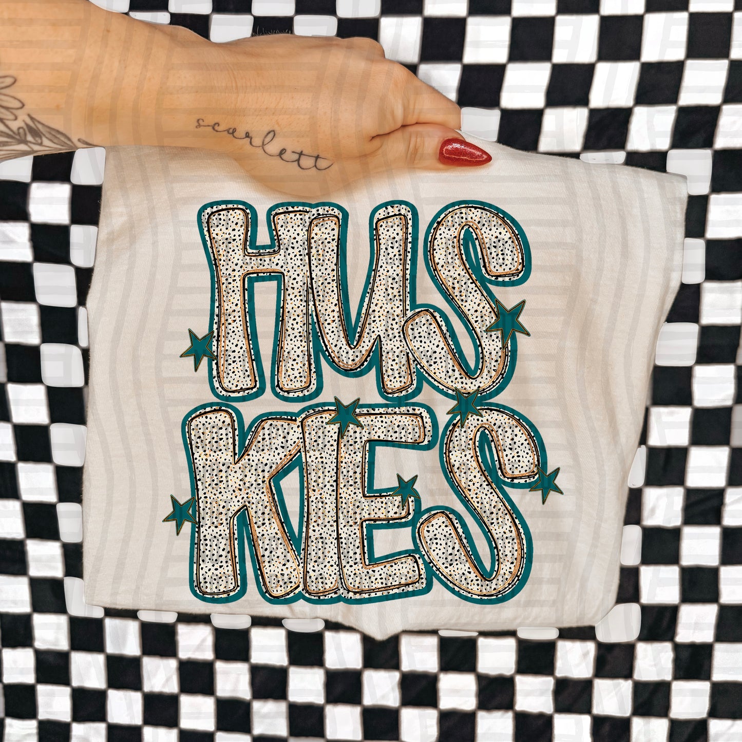 Teal Dotty (DROPDOWN MENU)-DTF&UV