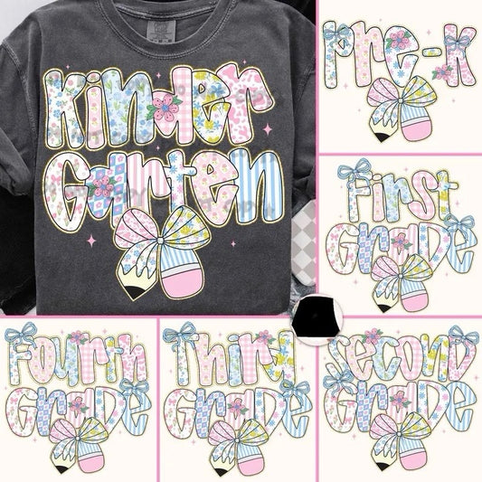 Girl floral Grades (10 Options) -DTF
