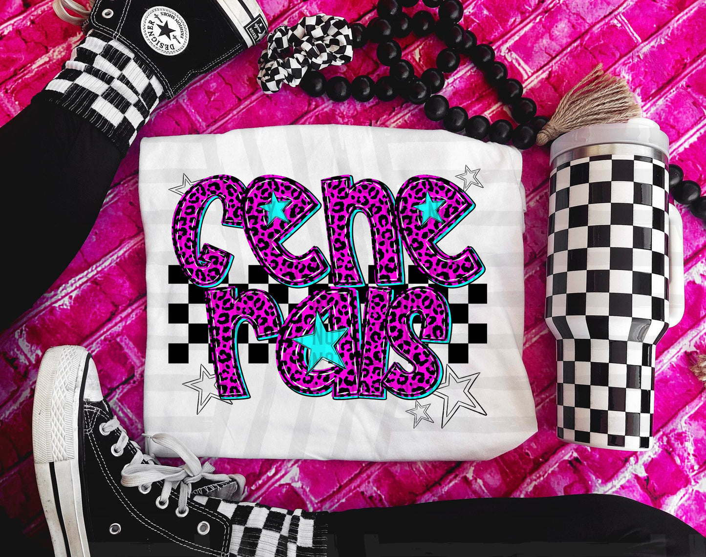 Pink Leopard Neon Mascots (dropdown)-DTF&UV