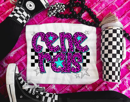 Pink Leopard Neon Mascots (dropdown)-DTF&UV