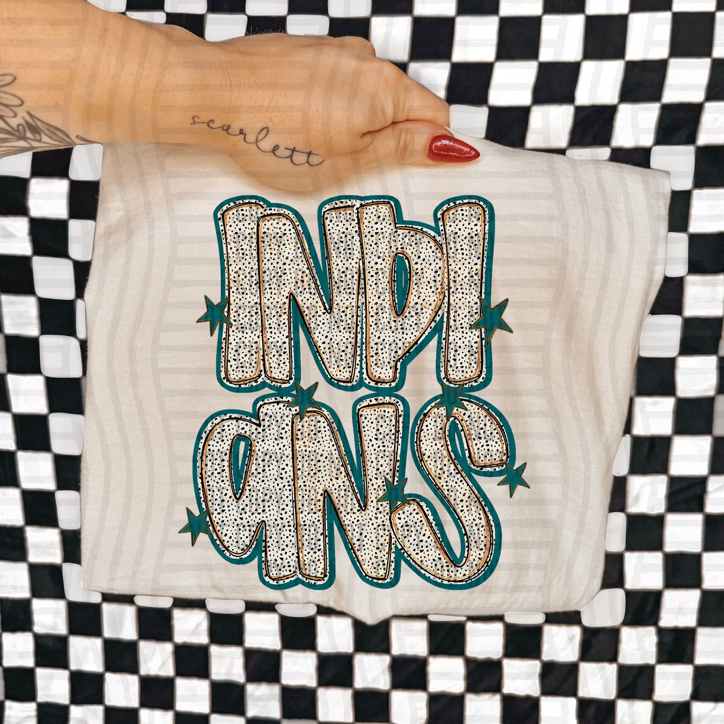 Teal Dotty (DROPDOWN MENU)-DTF&UV