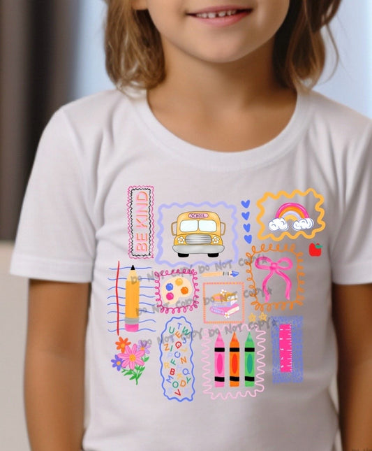 Colorful doodle back to school -DTF&UV