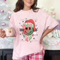 Fa La La La  Leopard Happy Face Santa Hat - DTF