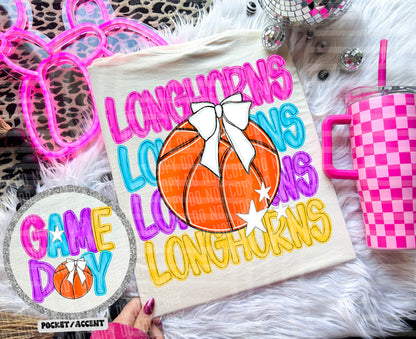 Bright Preppy Basketball(included FRONT AND BACK) DROPDOWN- DTF&UV