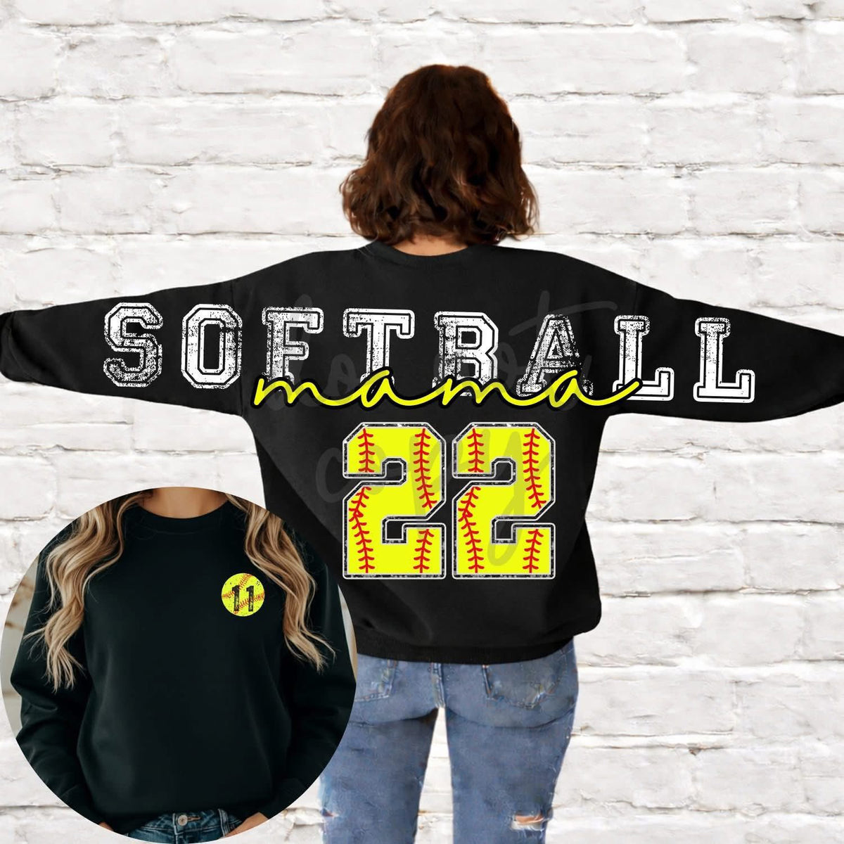 Softball Mama Pocket Included- (All add ons in One listing) Customized-DTF