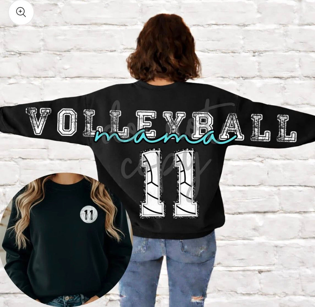Volleyball Mama Pocket Included- (All add ons in One listing) Customized-DTF