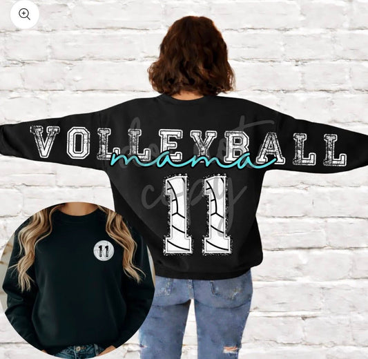 Volleyball Mama Pocket Included- (All add ons in One listing) Customized-DTF