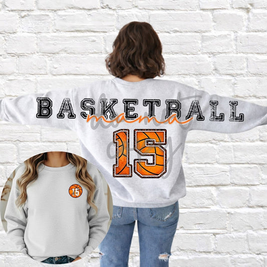 Basketball Mama Pocket Included- (All add ons in One listing) Customized-DTF