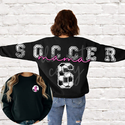Soccer Mama Pocket Included- (All add ons in One listing) Customized-DTF