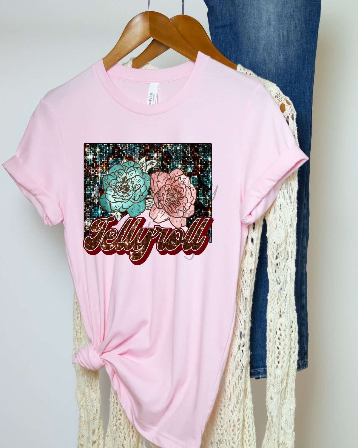 Jellyroll flowers sequin-DTF
