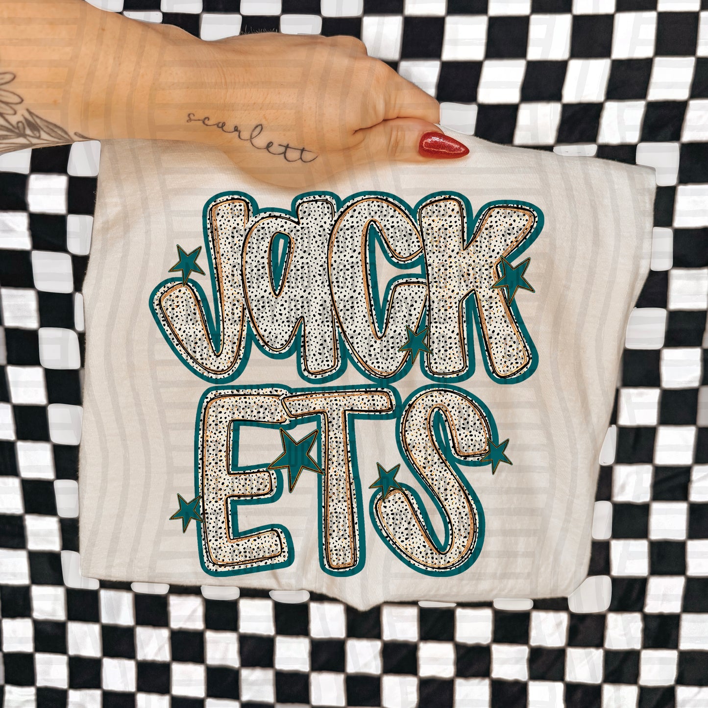 Teal Dotty (DROPDOWN MENU)-DTF&UV