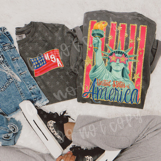 USA Glitter (front and back included) -DTF&UV