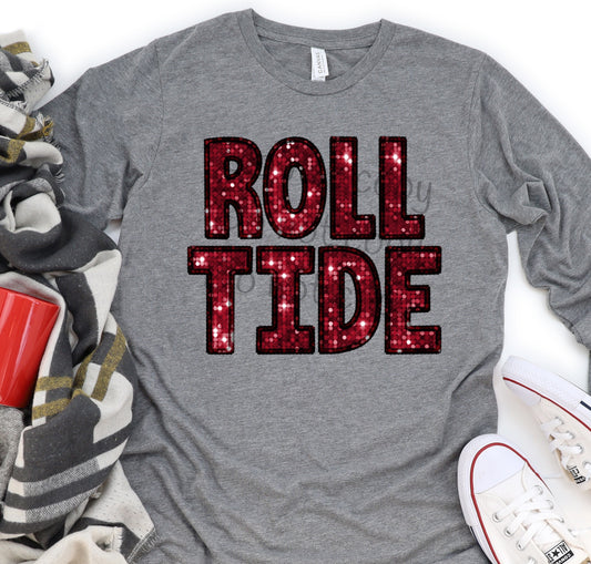 Roll tide stacked sequin-DTF