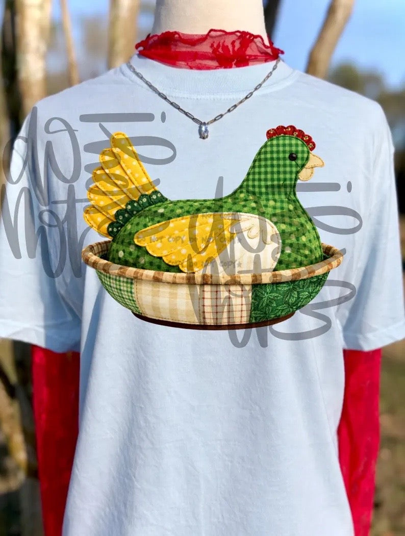Faux quilted hen-DTF&UV