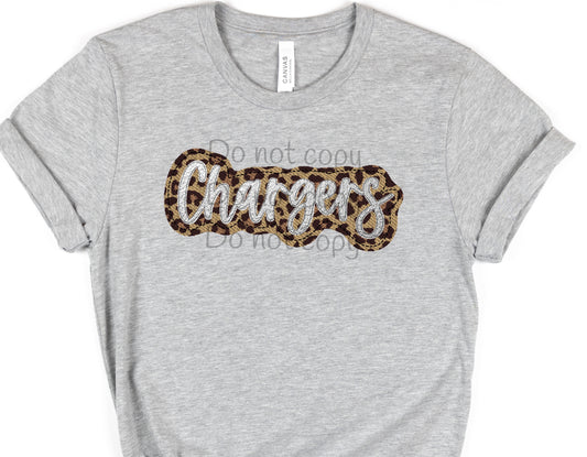Chargers silver leopard-DTF