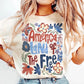 America land of the Free retro floral- DTF