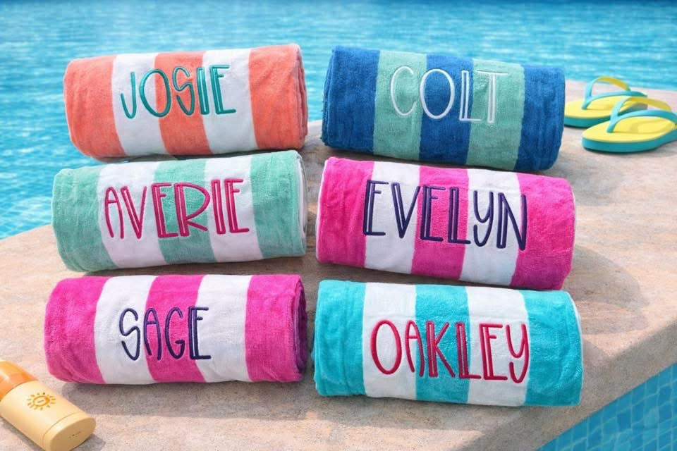Personalized Embroidered Beach Towels: Embroidered