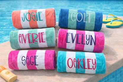 Personalized Embroidered Beach Towels: Embroidered