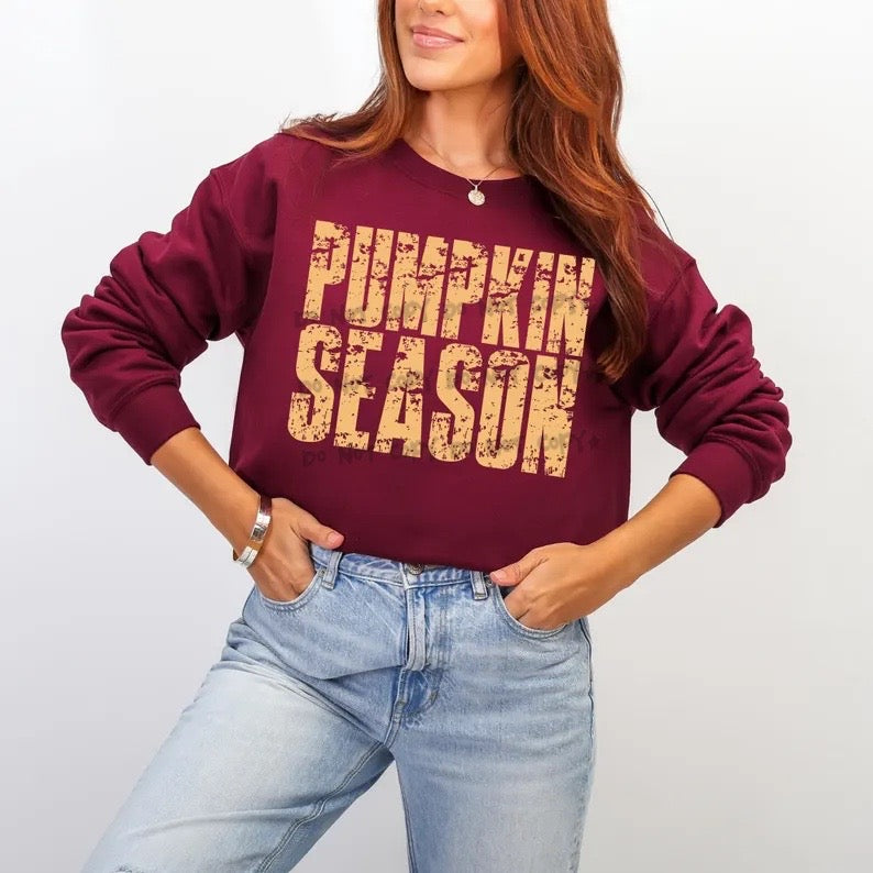 Pumpkin season stacked distressed-DTF&UV