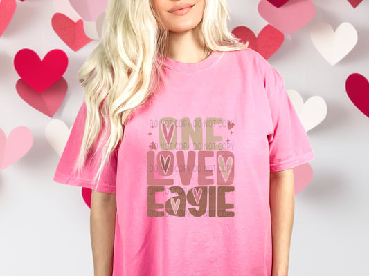 One Loved Eagle Pink Distressed DTF