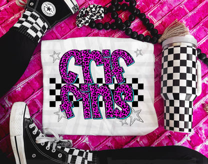 Pink Leopard Neon Mascots (dropdown)-DTF&UV