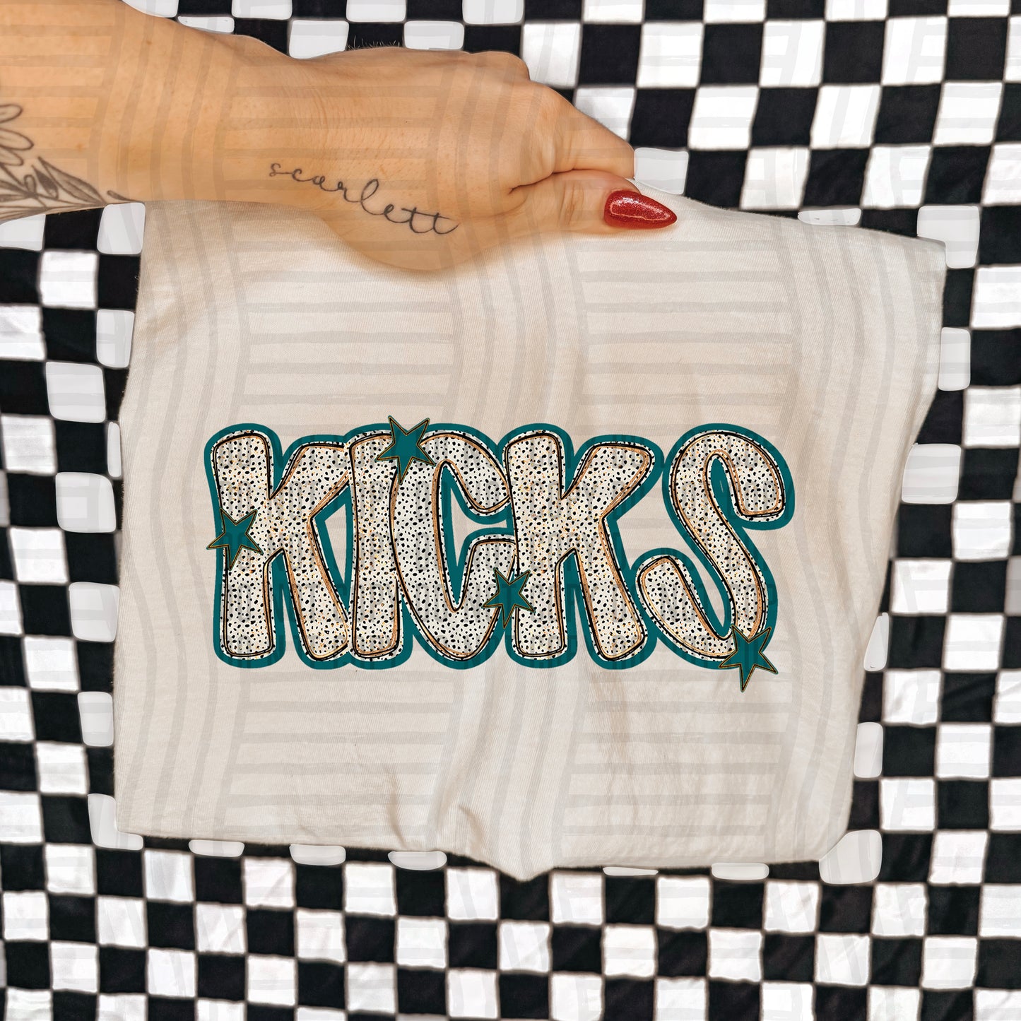 Teal Dotty (DROPDOWN MENU)-DTF&UV