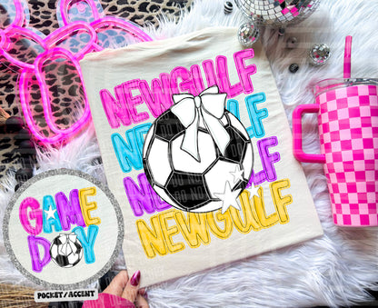 Bright Preppy Soccer(included FRONT AND BACK) DROPDOWN- DTF&UV