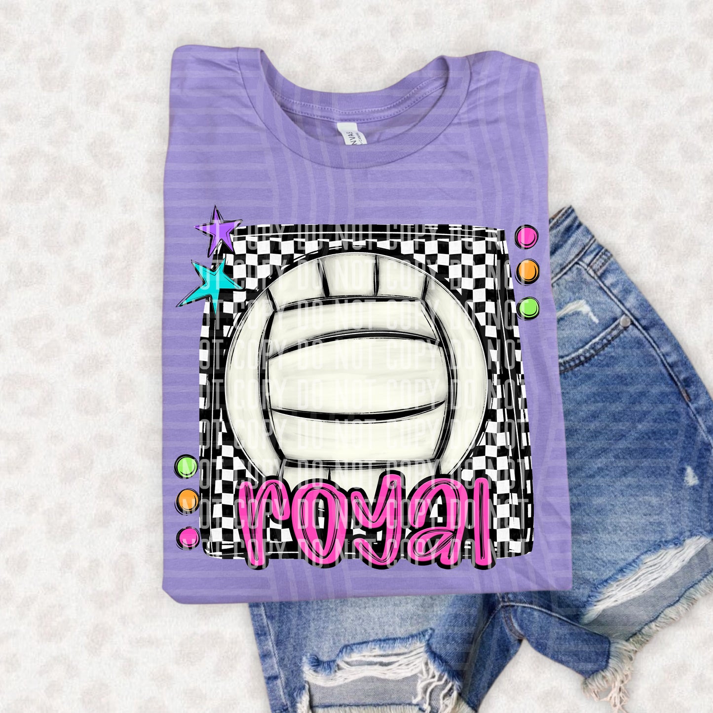 Bright preppy volleyball- (DROPDOWN MASCOT)-DTF&UV