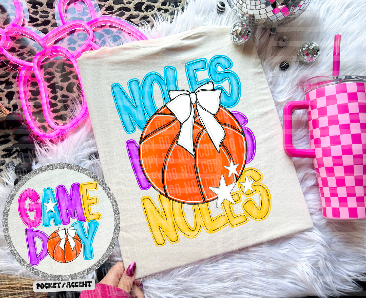 Bright Preppy Basketball(included FRONT AND BACK) DROPDOWN- DTF&UV