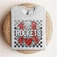 Baseball Mascots Faux Embroidery Checkered Sequins -DTF