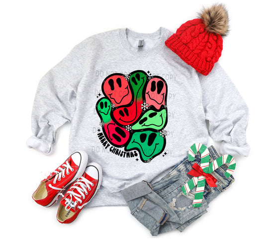 Merry Christmas Happy Faces - DTF