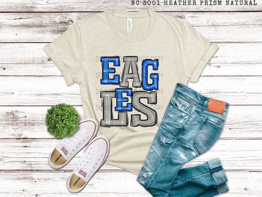 Eagles Med Blue and Gray - DTF
