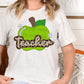 Teacher green apple-DTF