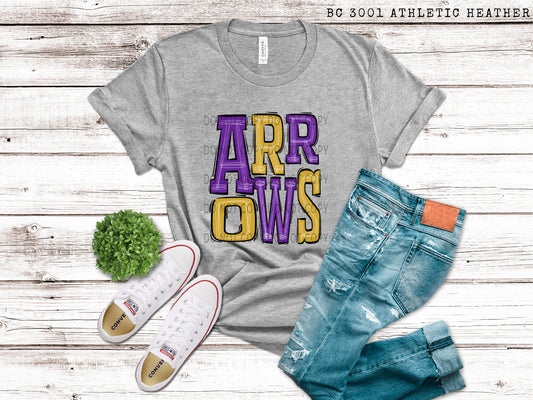 Arrows Gold and Purple - DTF