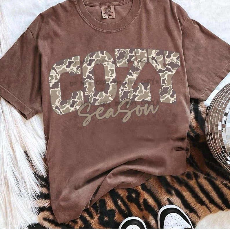 Cozy season camo -DTF&UV