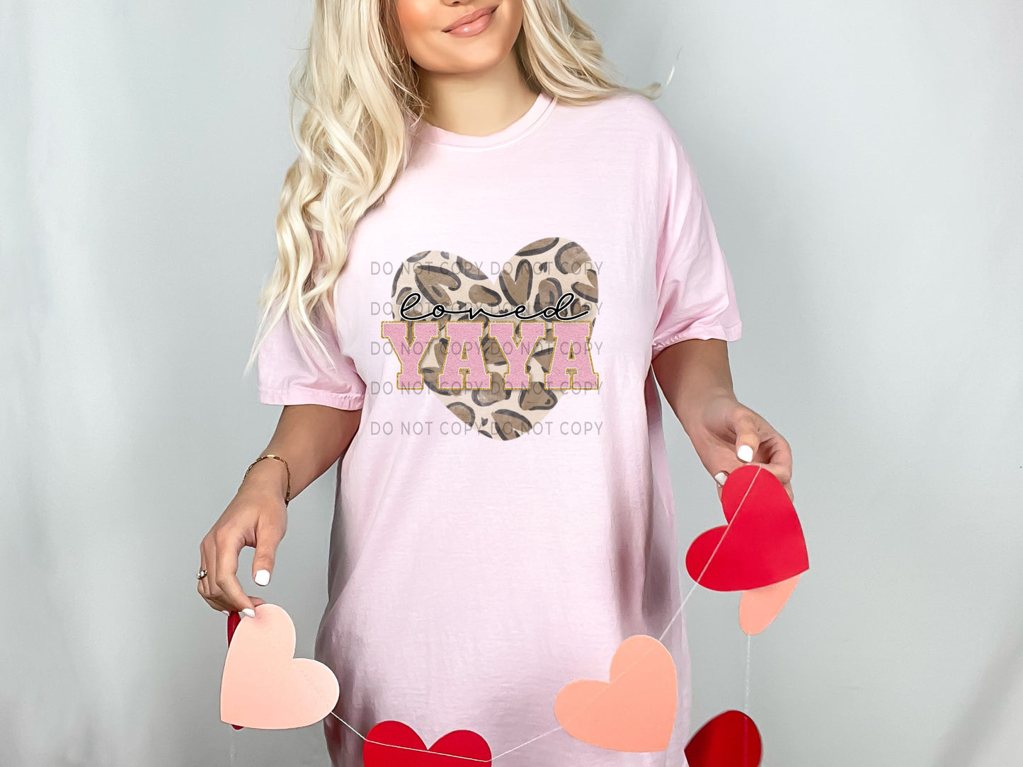 Loved Yaya Leopard Heart DTF