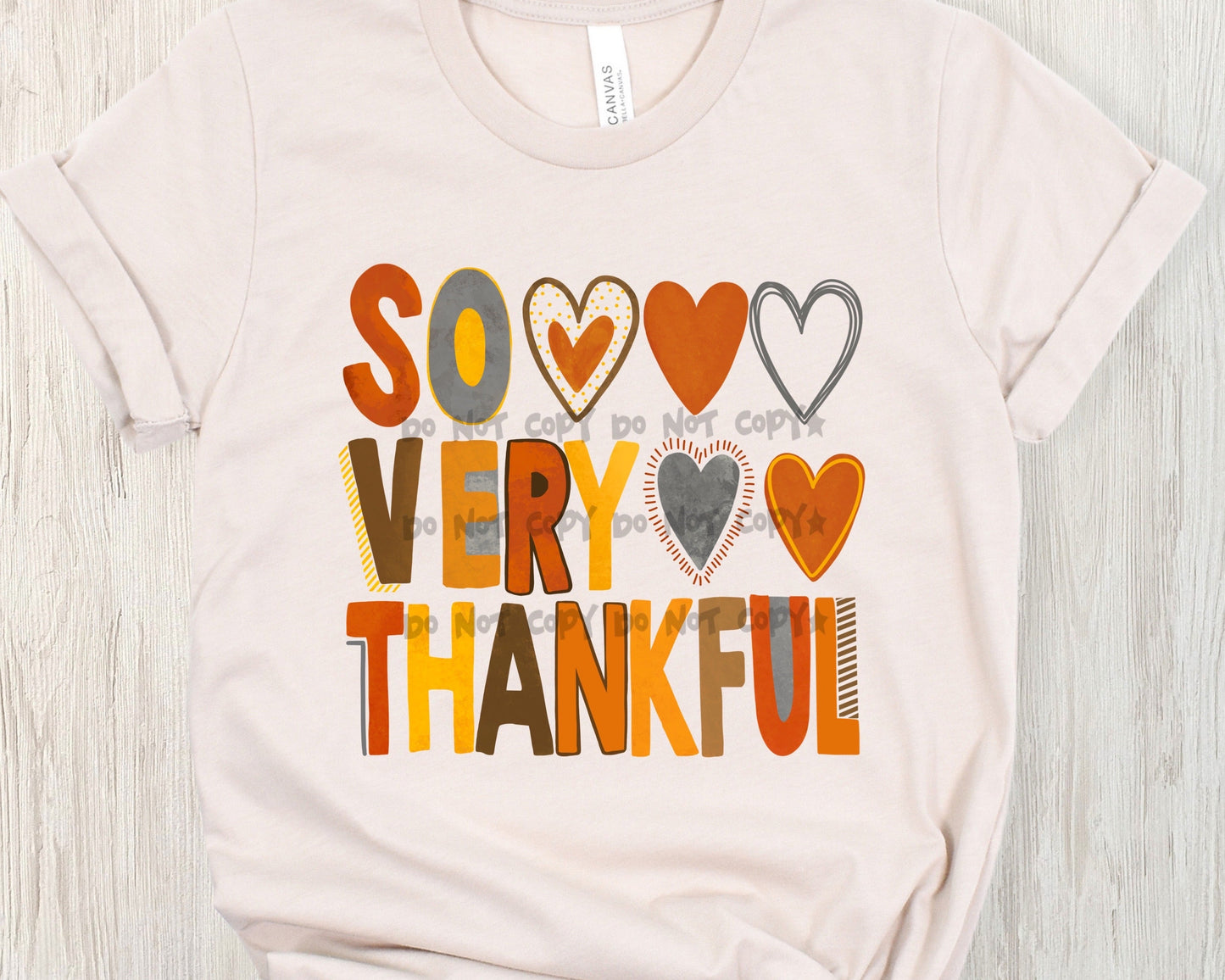 So very thankful with hearts-DTF