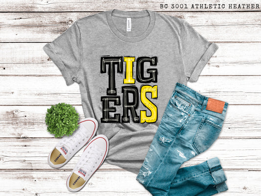 Tigers Black and Golden Yellow - DTF