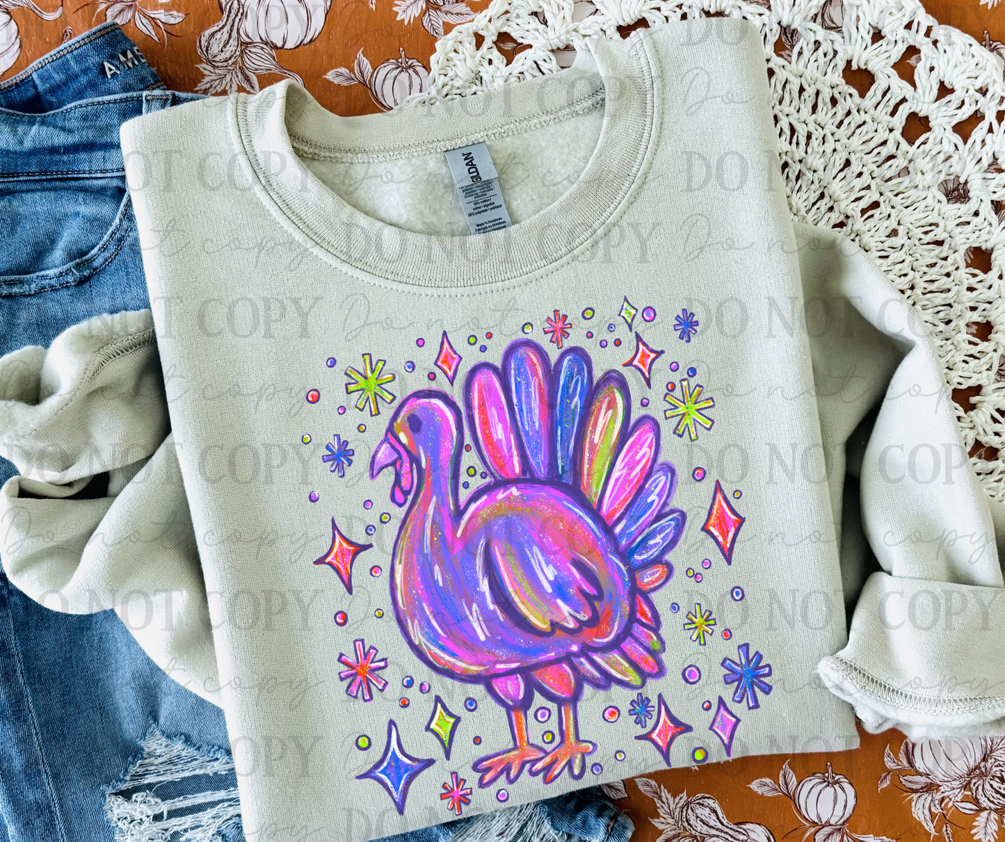 Bright Oil Pastel turkey -DTF&UV