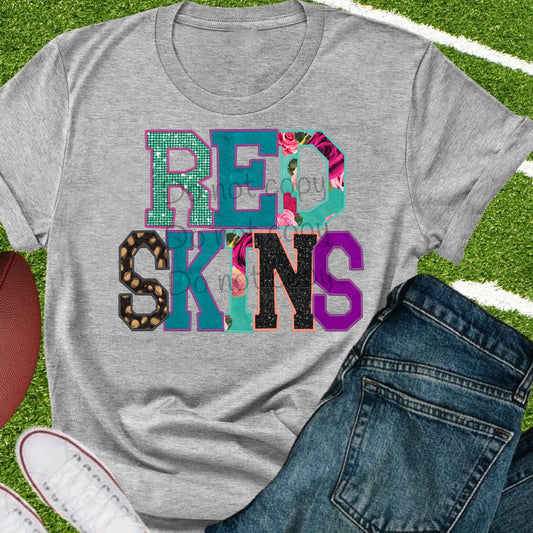 Redskins appliqué words-DTF