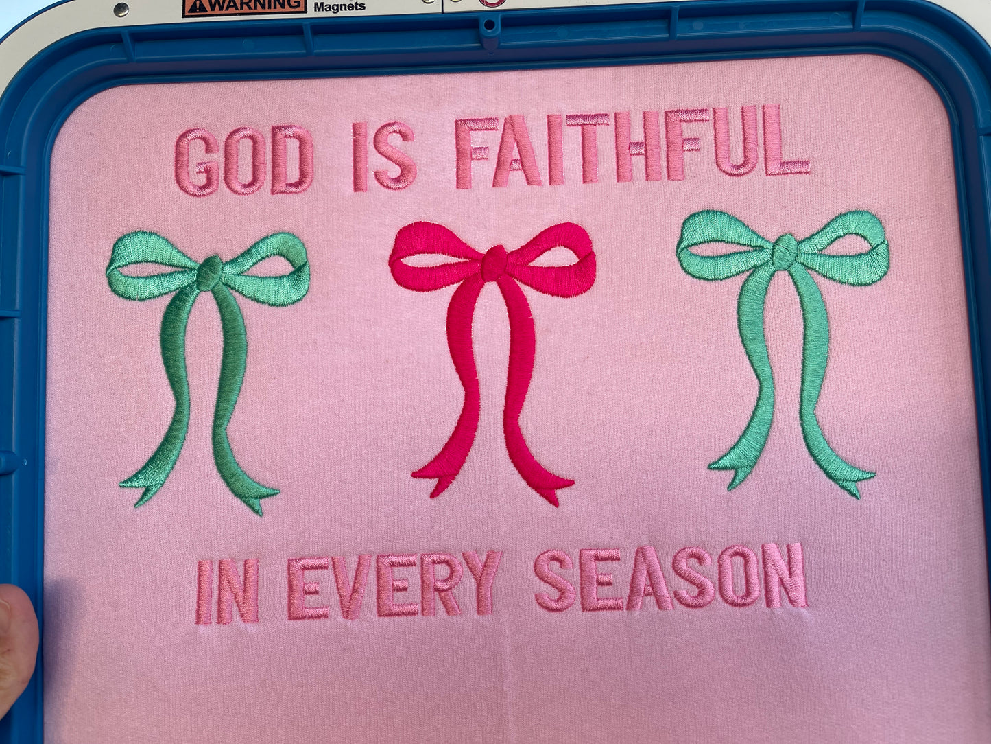 God is Faithful is Every Season Embroidered Sweatshirt