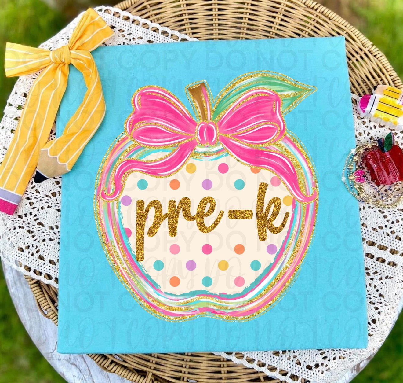 Polka Dot Apple Grades-pre-k -DTF&UV