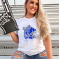Blue Helmet splatter gray bow-DTF&UV