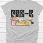Pre-K retro flowers pencil -DTF